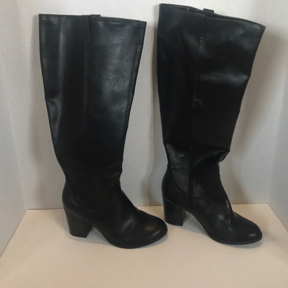 Wide calf black boots
